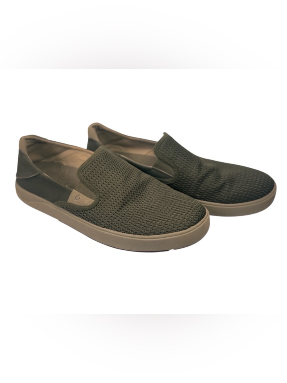 Olukai Men's Olive Slip-On Knit Casual Shoes